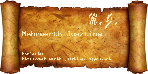 Mehrwerth Jusztina névjegykártya